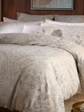Vantona Cream Chafield Jacquard duvet cover and pillowcase set (British brand)