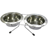 Rosewood Paw Double Diner small stainless steel pet bowl, imported from the UK