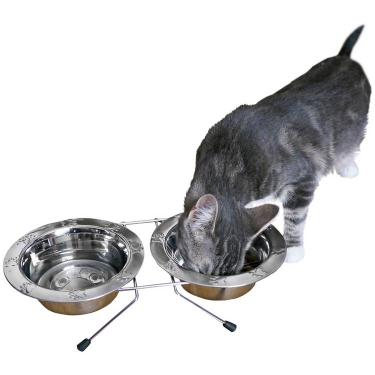 Rosewood Paw Double Diner small stainless steel pet bowl, imported from the UK