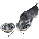 Rosewood Paw Double Diner small stainless steel pet bowl, imported from the UK