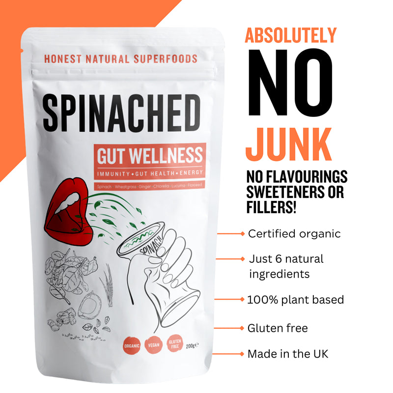 Spinached Gut Wellness superfood powder 200g, UK version
