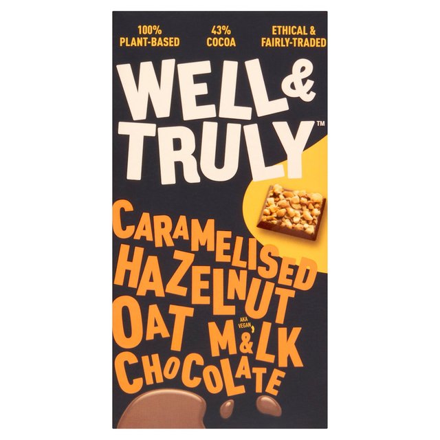 Well&Truly Oat Milk Chocolate Caramelised Hazelnut 90g GOODS M&S
