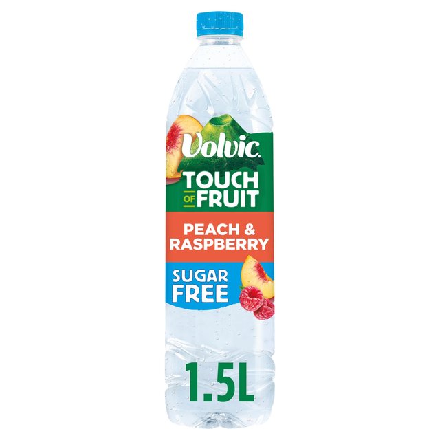 Volvic Touch of Fruit Sugar Free Peach & Raspberry Natural Flavoured Water 1.5L GOODS M&S