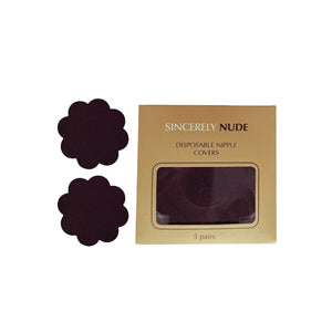 Sincerely Nude Petal Nipple Covers Ebony Disposable - Black