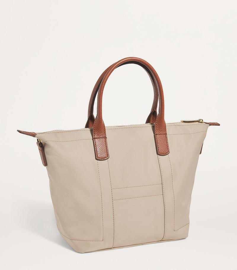 Harrods tote bag made from recycled nylon and leather, imported from the UK