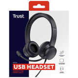 Trust Ayda black on-ear wired headset, UK version