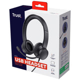 Trust Ayda black on-ear wired headset, UK version