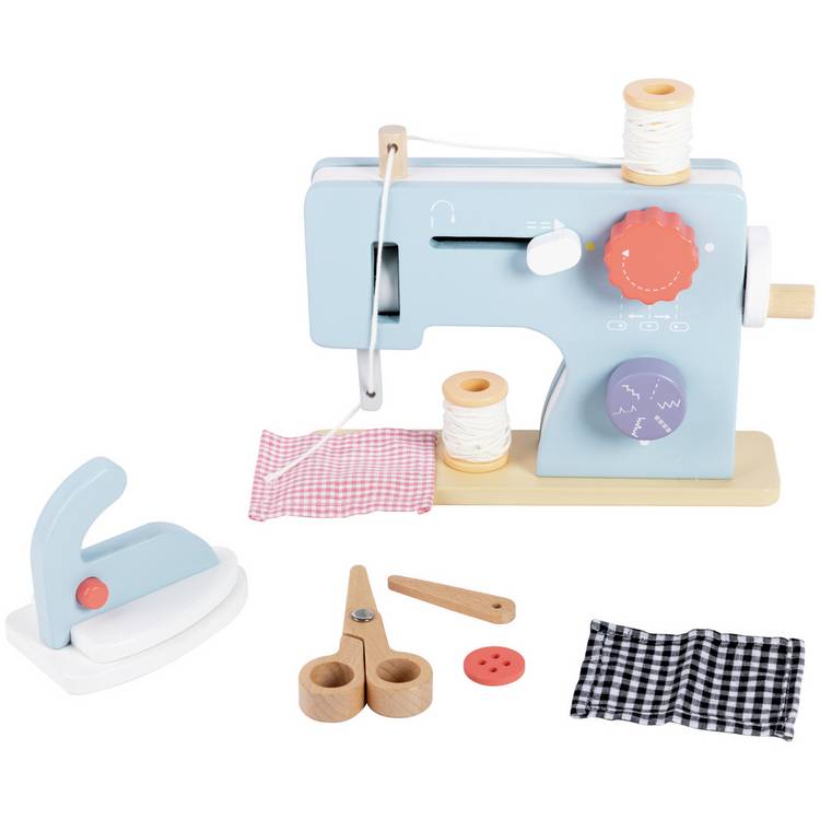 Chad Valley wooden sewing machine toy, UK version