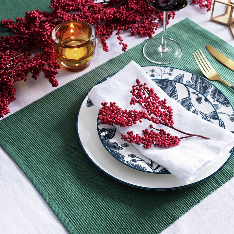 Habitat green ribbed placemats set of 4 48x33cm (British brand)
