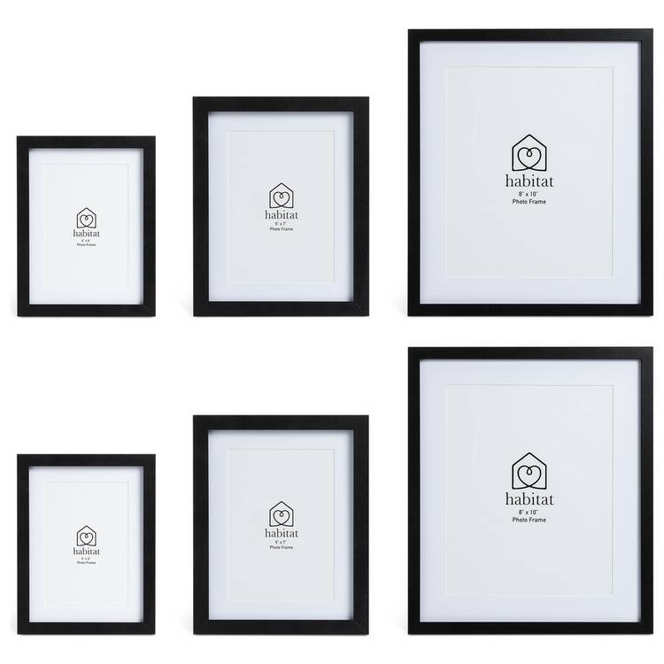 Habitat black picture frames set mixed sizes (British brand)