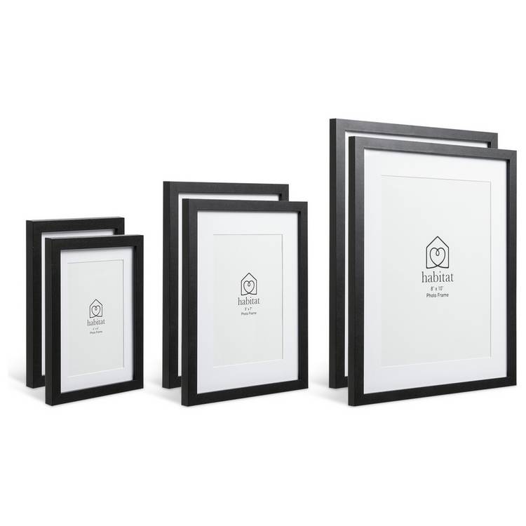 Habitat black picture frames set mixed sizes (British brand)