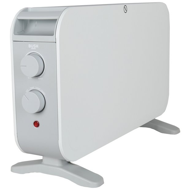 Bush 2kW convector heater with thermostat and safety cut-out, UK version