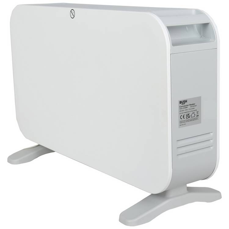 Bush 2kW convector heater with thermostat and safety cut-out, UK version