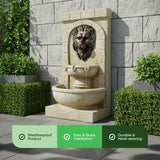 Streetwize garden lion head solar water feature, UK version