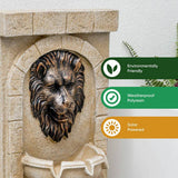 Streetwize garden lion head solar water feature, UK version