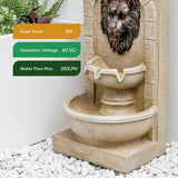 Streetwize garden lion head solar water feature, UK version