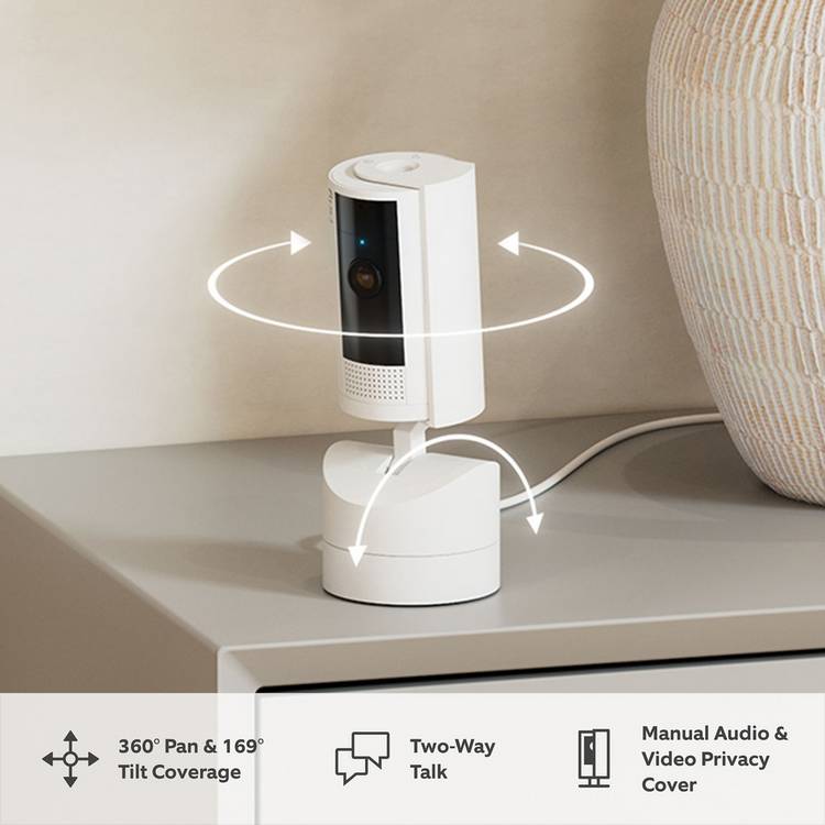 Ring Pan-Tilt indoor security camera white, imported from the UK