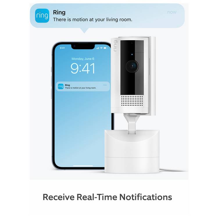 Ring Pan-Tilt indoor security camera white, imported from the UK