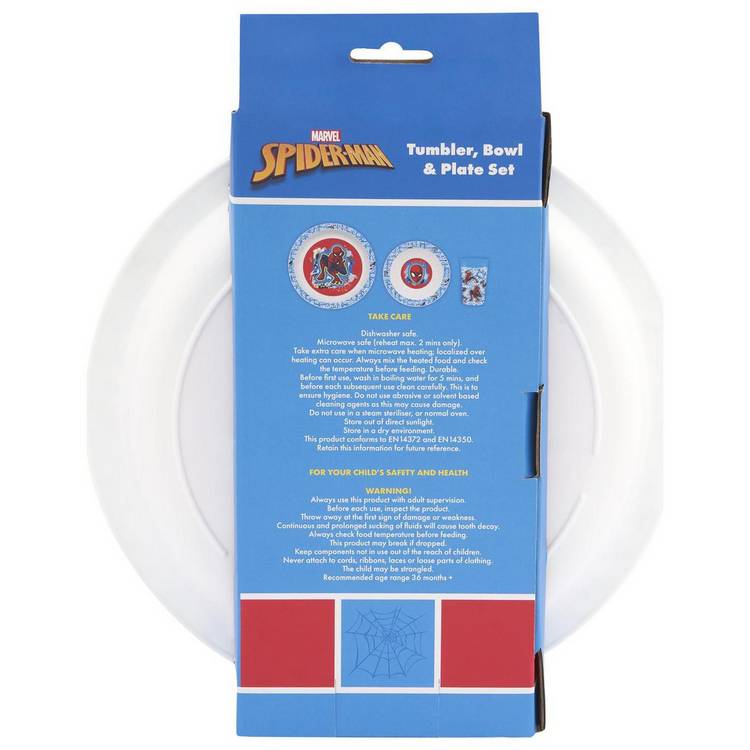 Spider-Man kids dinner set in blue, imported from the UK