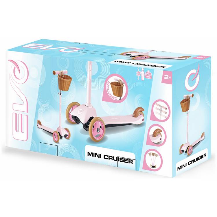 EVO Mini Cruiser 3 wheel scooter in pink pastel (British brand)