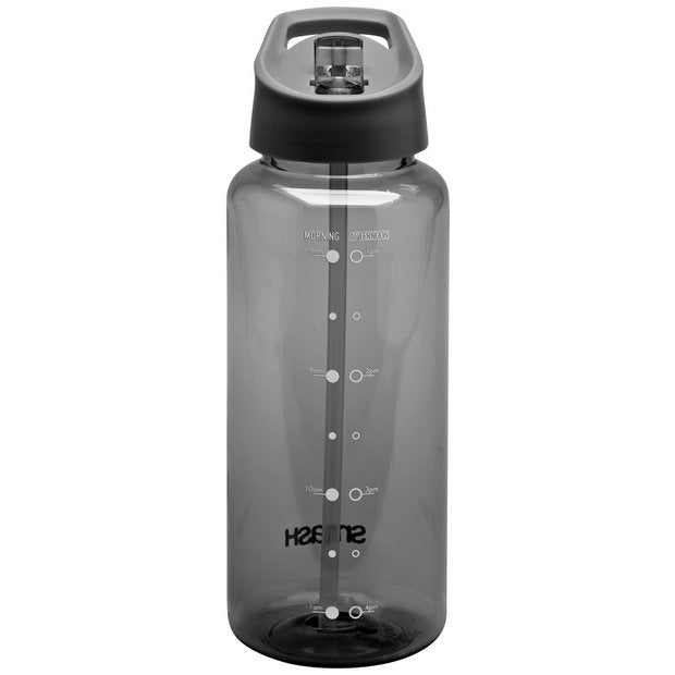 Smash Black Tracker Sipper Water Bottle 1 litre, UK version