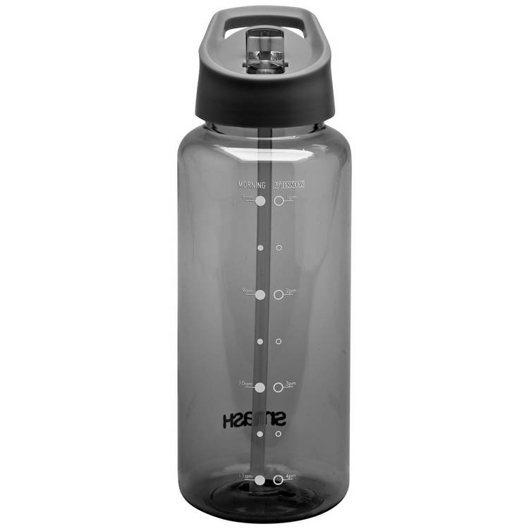 Smash Black Tracker Sipper Water Bottle 1 litre, UK version