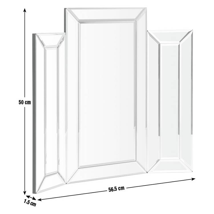 Habitat black folding bevelled dressing table mirror 50x56cm, imported from the UK
