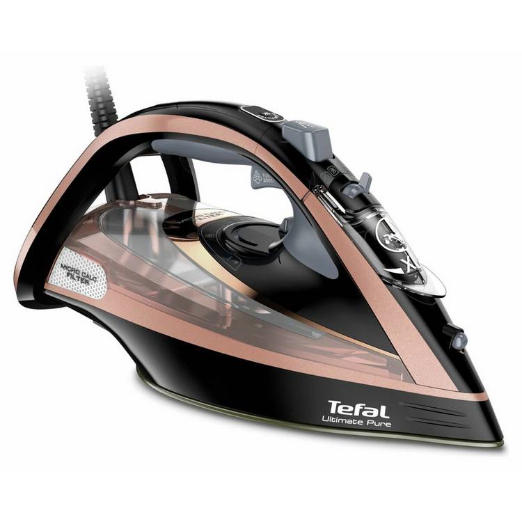 Tefal Ultimate Pure steam iron black rose gold, UK version