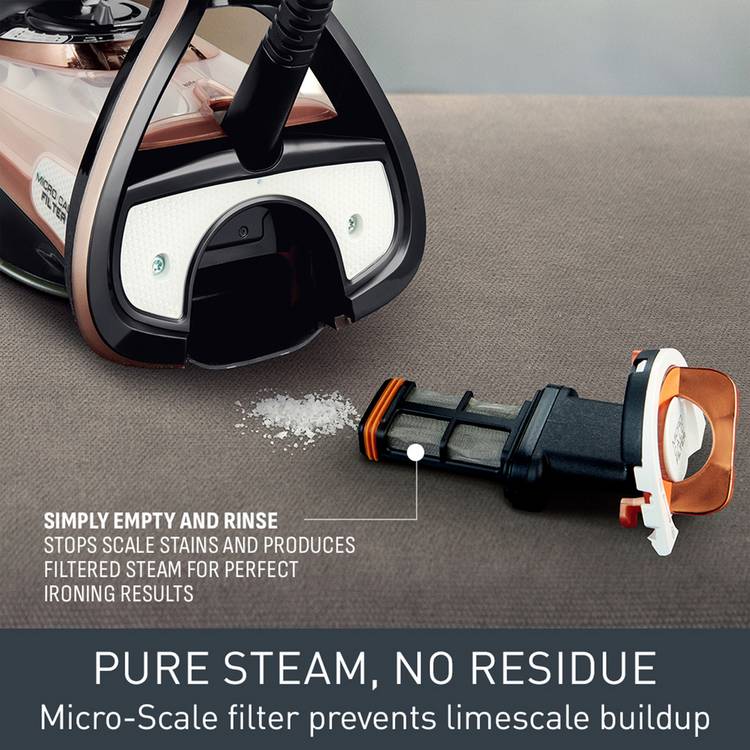 Tefal Ultimate Pure steam iron black rose gold, UK version