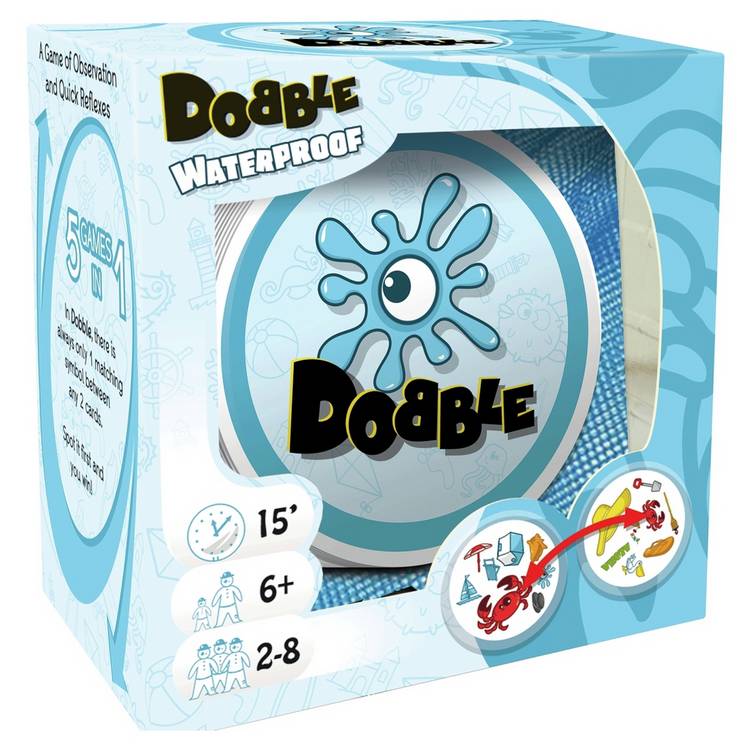 Dobble Waterproof Game card symbols pool fun (British brand)