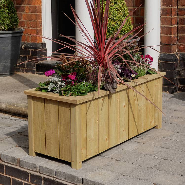 Rowlinson Heritage Rectangular wooden planter 90L, UK version