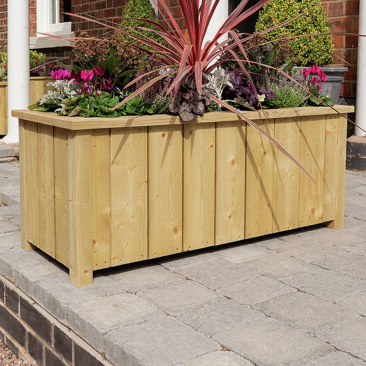 Rowlinson Heritage Rectangular wooden planter 90L, UK version