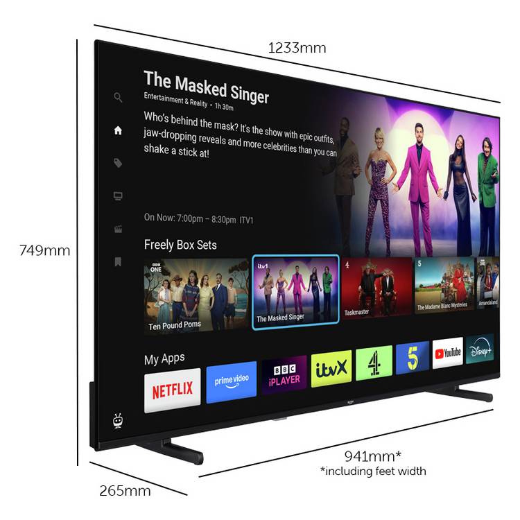 Bush QLED TV Smart 4K HDR 55 inch, UK version