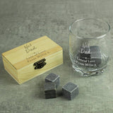 Personalised cooling stones and glass set 227ml - British product