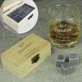 Personalised cooling stones and glass set 227ml - British product