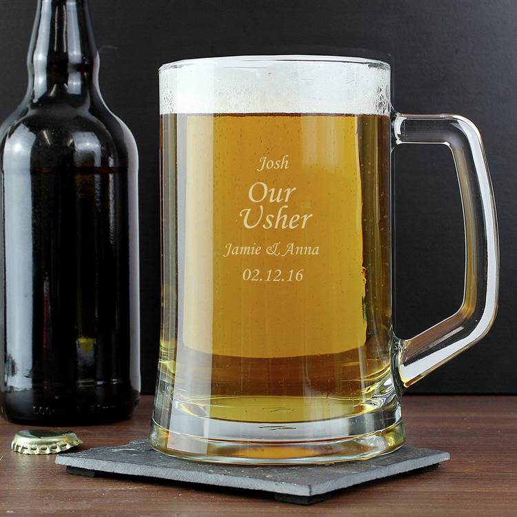 Engraved personalised pint tankard 473ml - British product