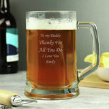 Engraved personalised pint tankard 473ml - British product