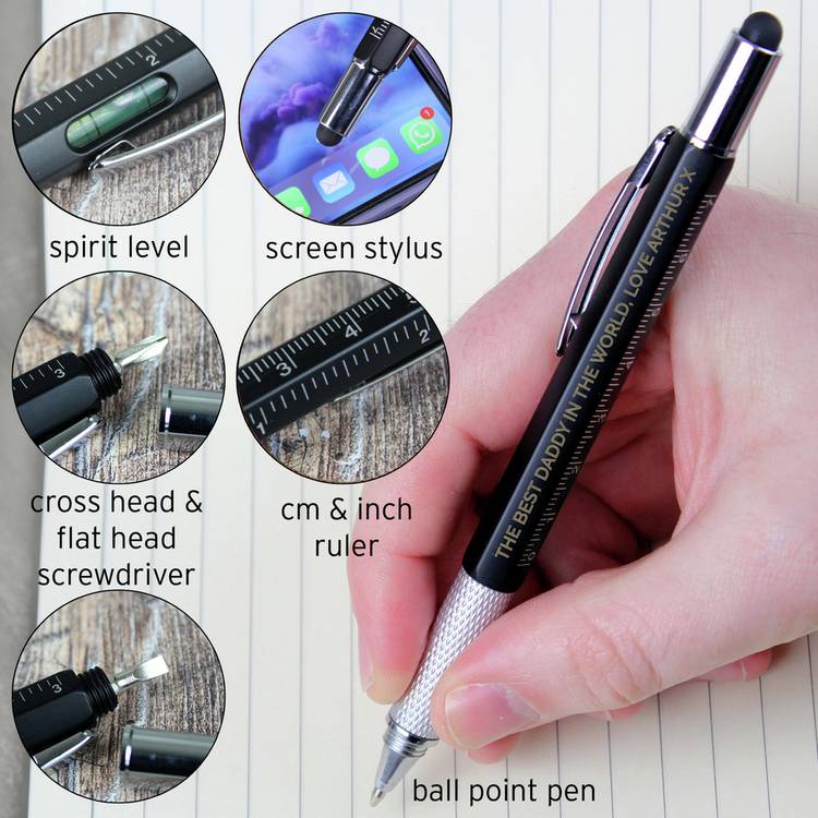 Personalised black multi tool pen imported from the UK