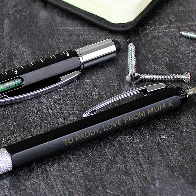 Personalised black multi tool pen imported from the UK