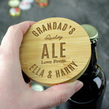 Personalised bamboo coaster with bottle opener (British brand)