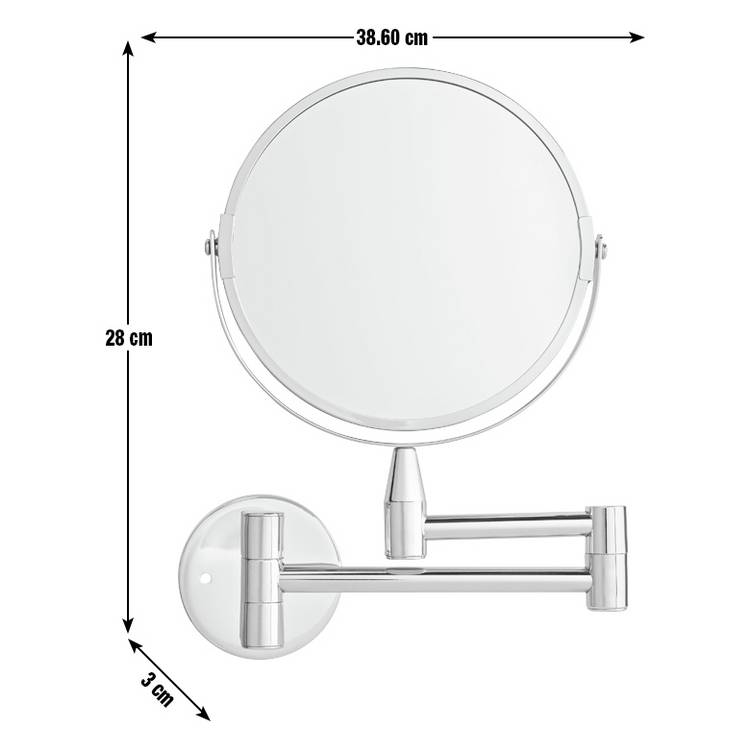 Argos Home chrome extending round shaving mirror 28x36cm, imported from the UK