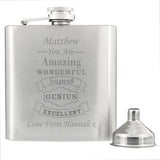 Personalised vintage typography hip flask 170ml - British product