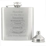 Argos Personalised Message Vintage Typography Hip Flask - 170ml- Buy online at McGrocer