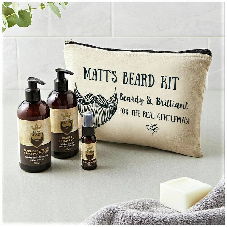 Beardy And Brilliant beard kit personalised bag (British brand)