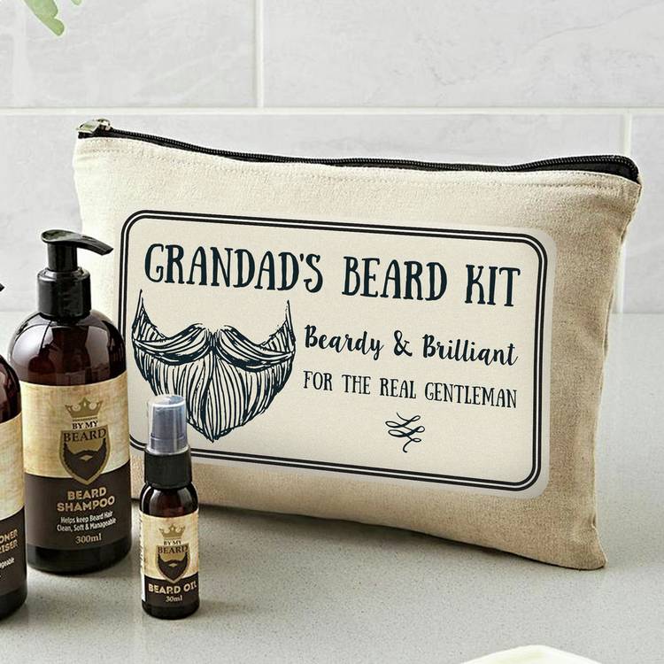 Beardy And Brilliant beard kit personalised bag (British brand)
