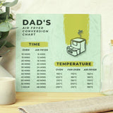 Personalised glass chopping board with air fryer chart (British brand)
