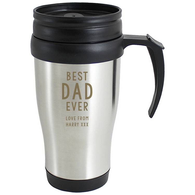 Personalised stainless steel travel mug 400ml, imported from the UK