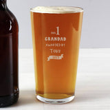 Personalised no.1 awarded pint glass 473ml - British product