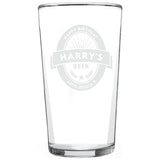 Personalised beer label pint glass 473ml - British product