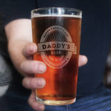 Personalised beer label pint glass 473ml - British product